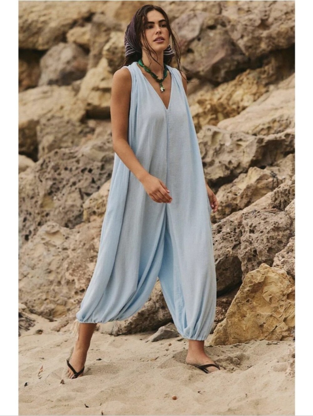 Free People Nautical Notions Jumpsuit Larkspur Nwt